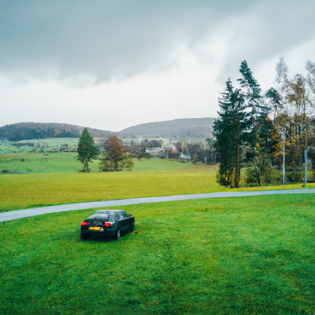 Sport car in countryside